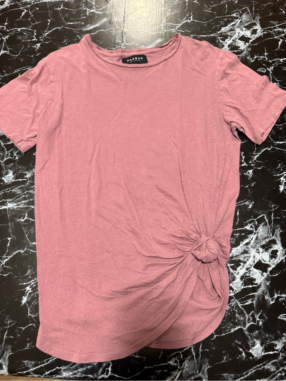 PacSun Women's Side-Knot Short Sleeve Tee - Dusty Rose